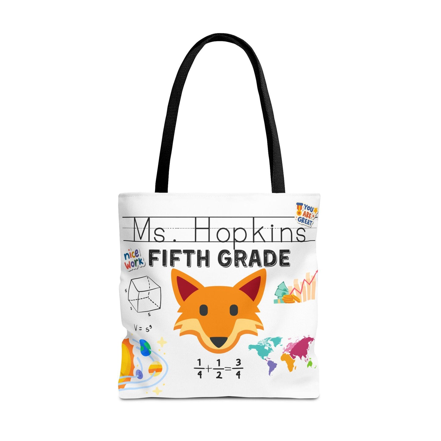 Personalized Fifth Grade Teacher Tote Bag