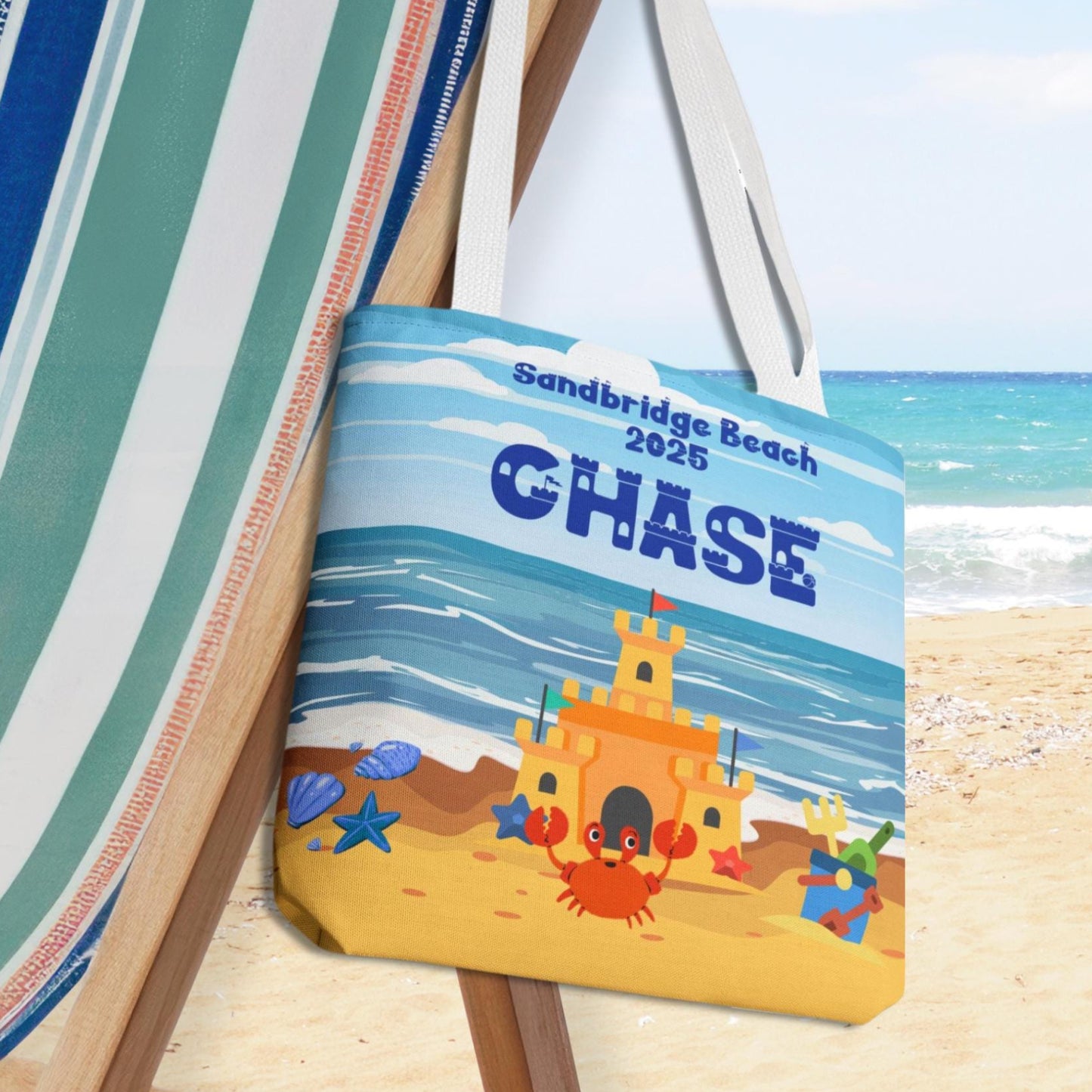 Personalized Kid's Sandcastle Beach Tote