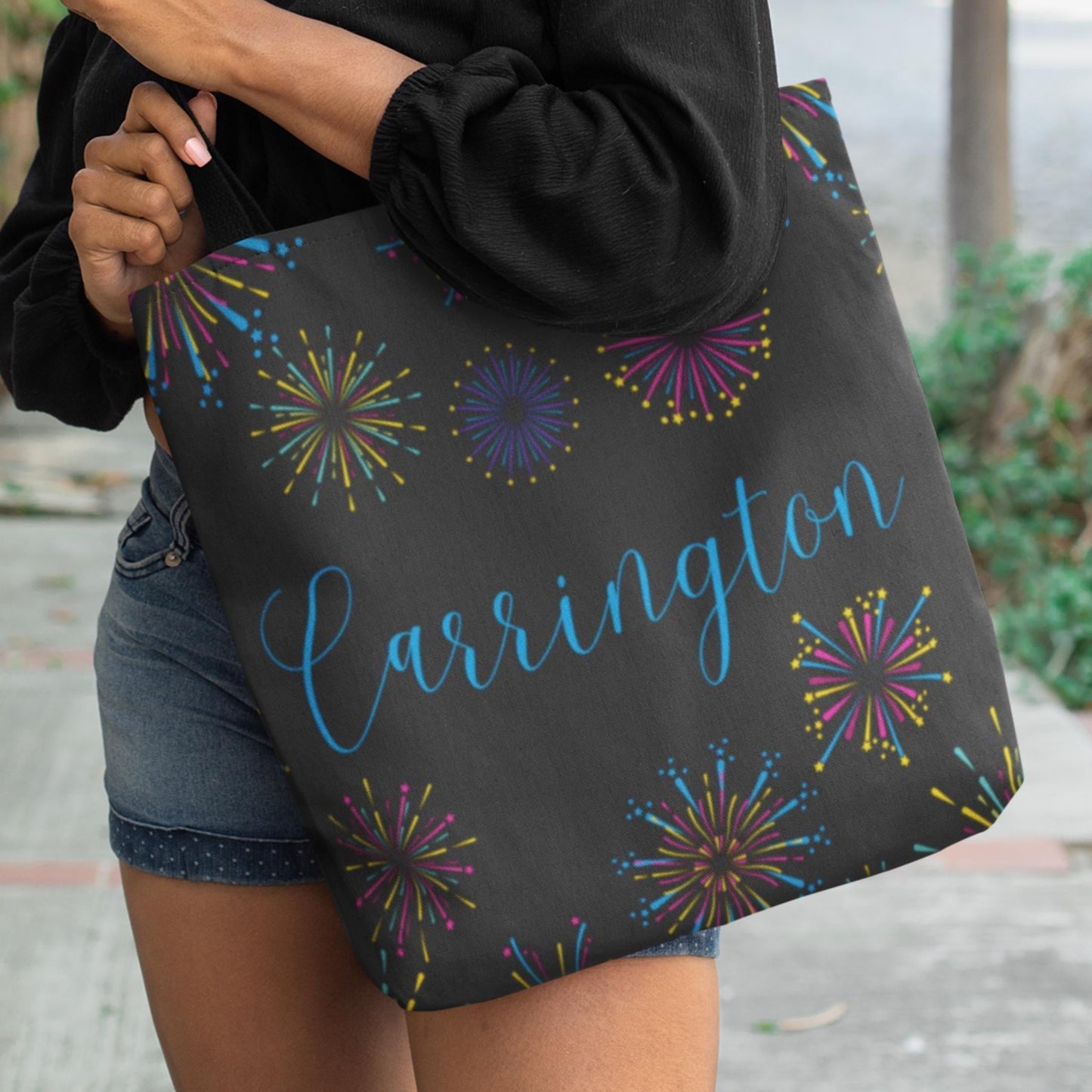 Personalized Fire Works Tote Bag