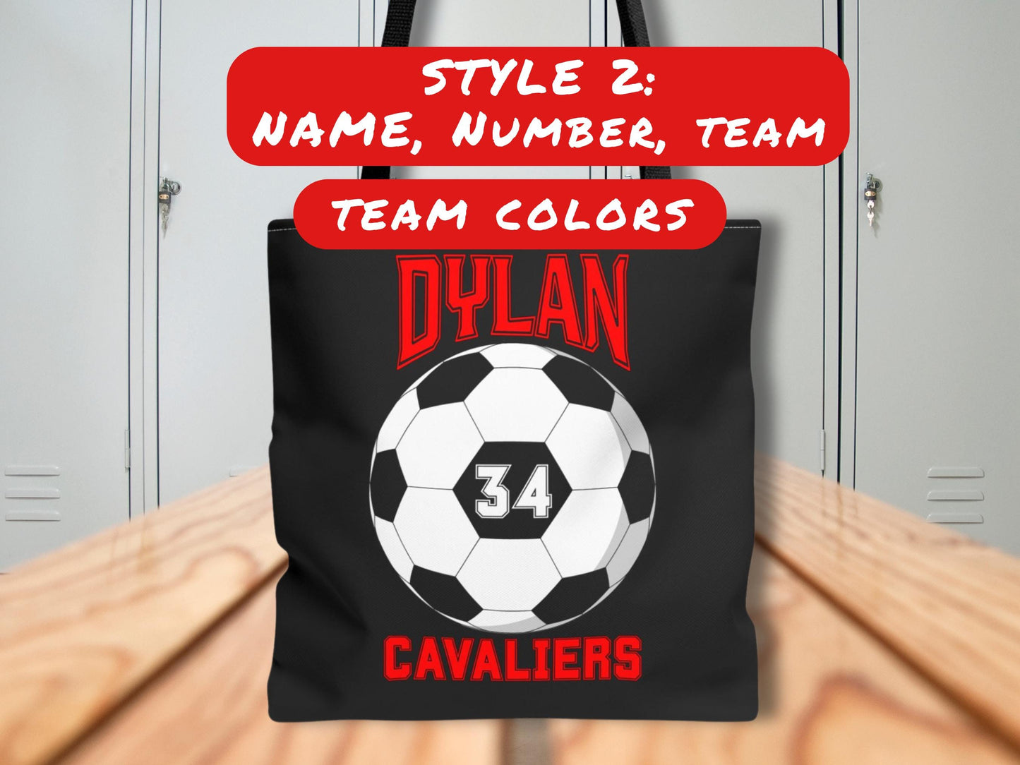 Personalized Soccer Tote Bag: Custom Name & Team Colors