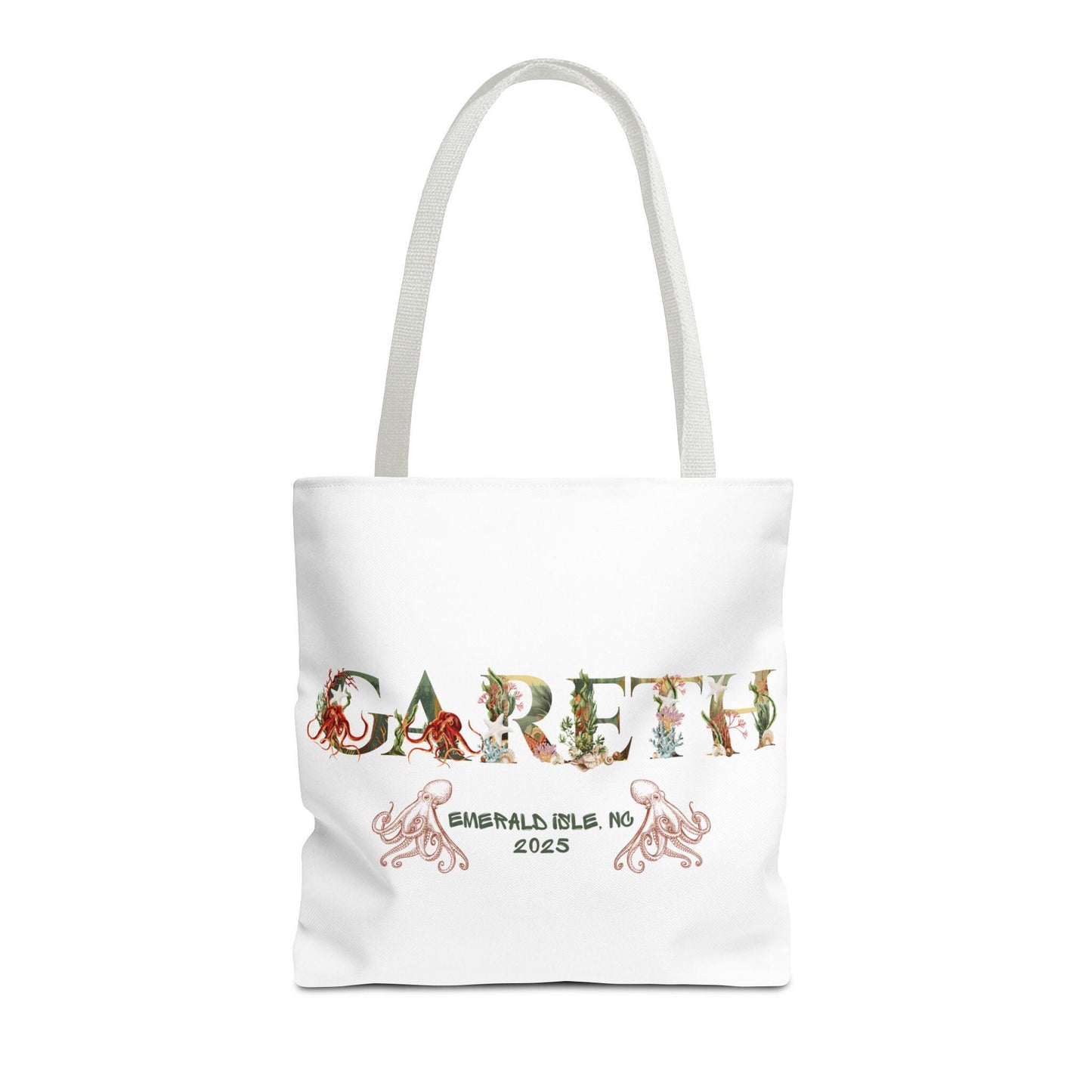 Personalized Ocean Sea Creature Alphabet Vacation Tote Bag
