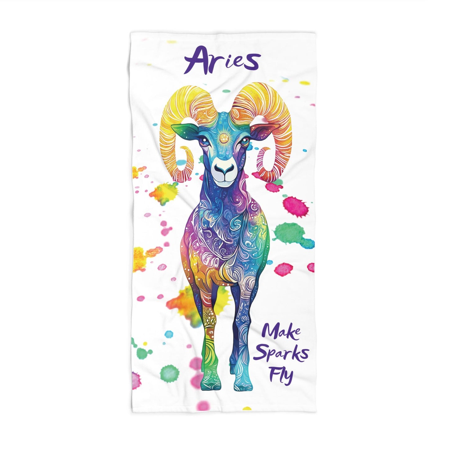 Custom Aries Beach Towel: Personalized Zodiac Gift