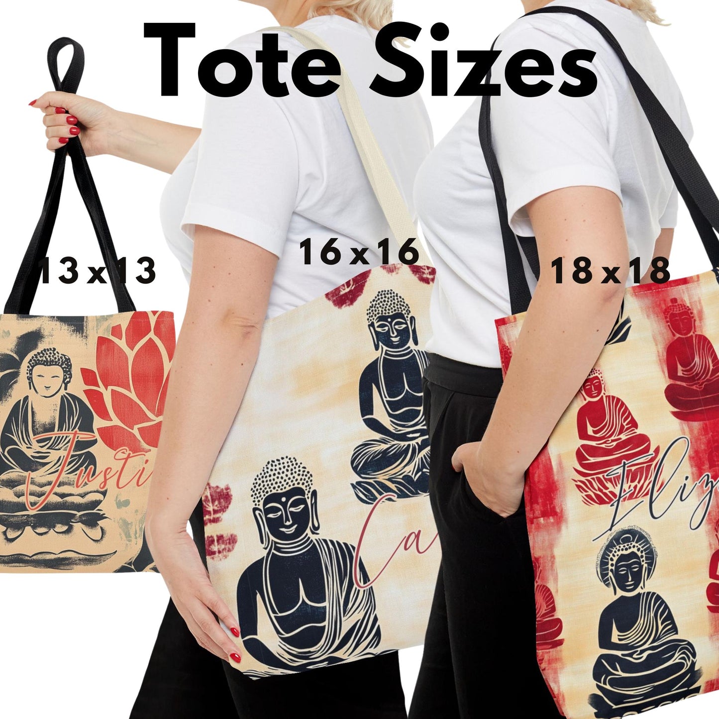 Custom Buddha Tote Bag: Personalized Buddha Tote Bag - 3 Designs