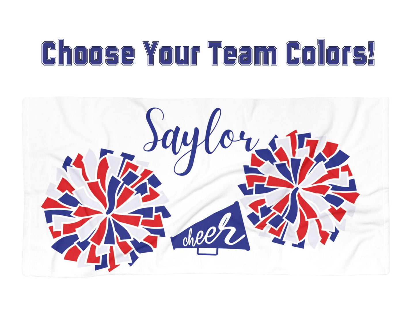 Personalized Cheerleader Towel: Custom Team Colors & Name