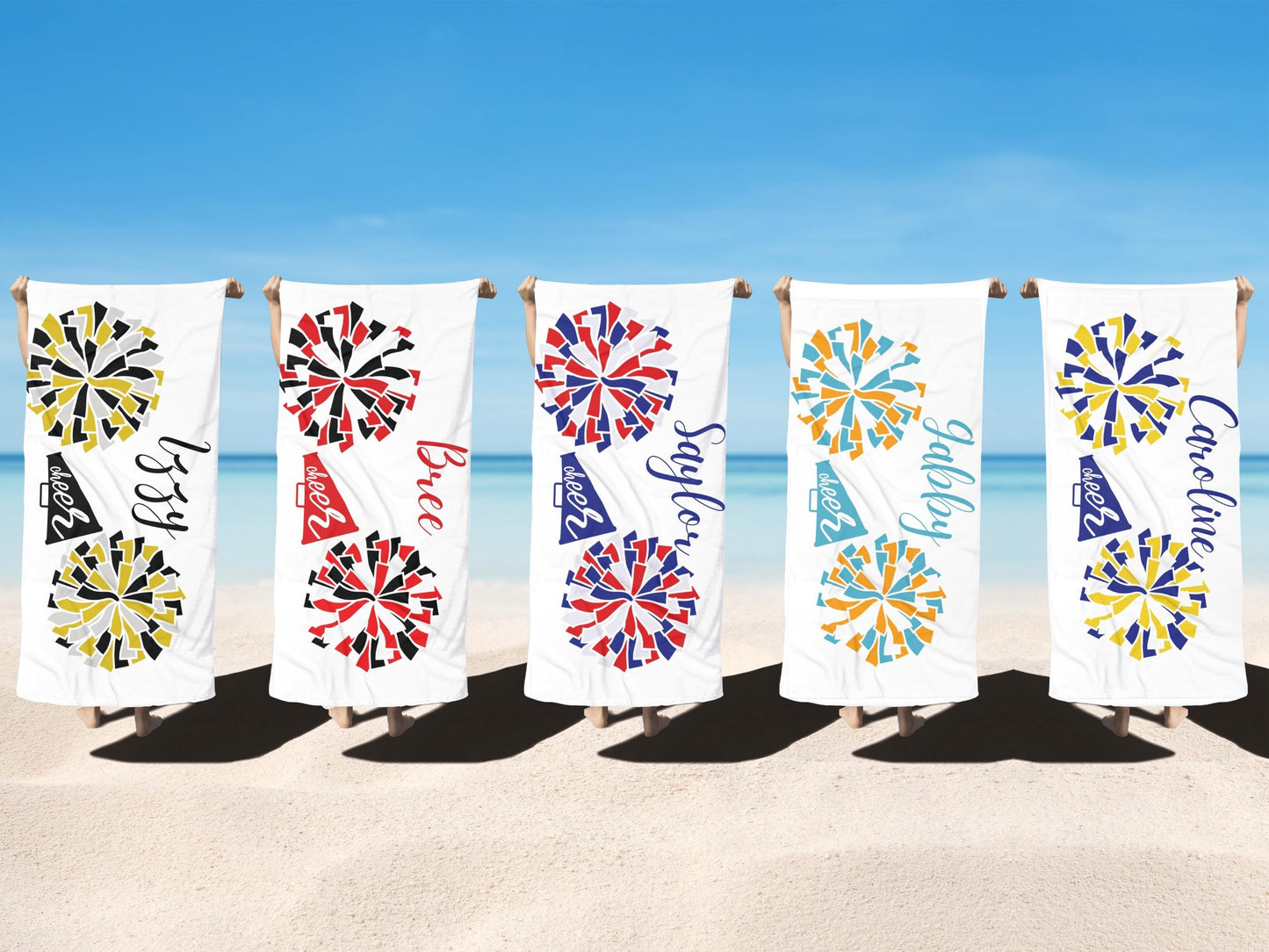 Personalized Cheerleader Towel: Custom Team Colors & Name