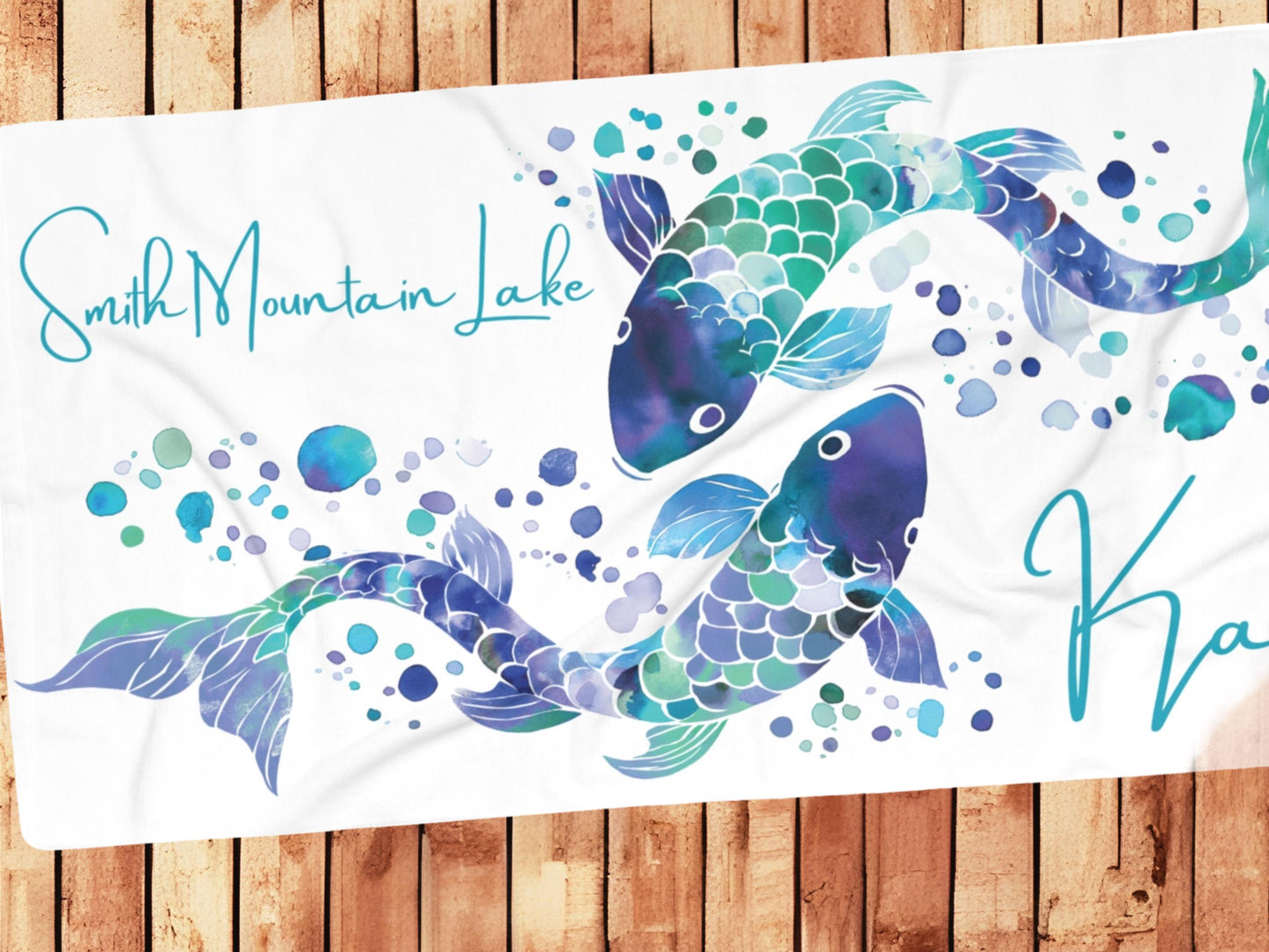 Personalized Beach Towel: Custom Pisces Fish Design