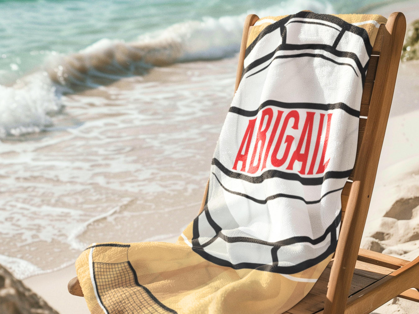 Personalized Volleyball Towel: Custom Name Beach & Pool Towel