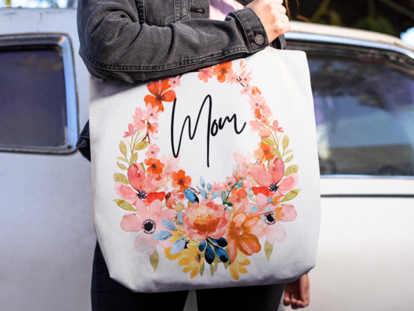 Personalized Hello Fall Wreath Tote Bag