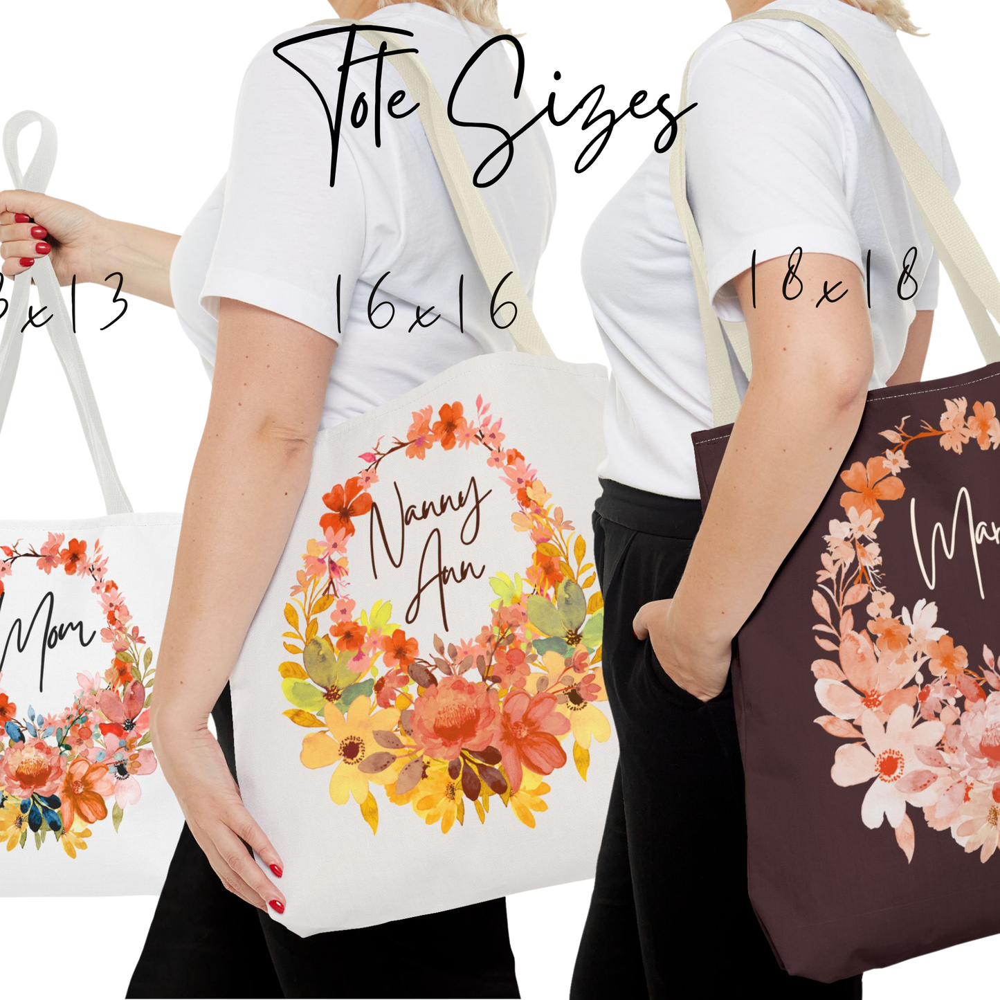 Personalized Hello Fall Wreath Tote Bag