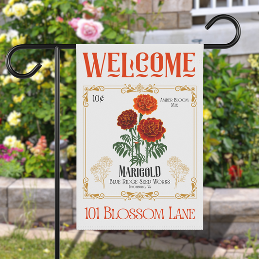 Personalized Seed Packet Yard Flag - Stand NOT Included
