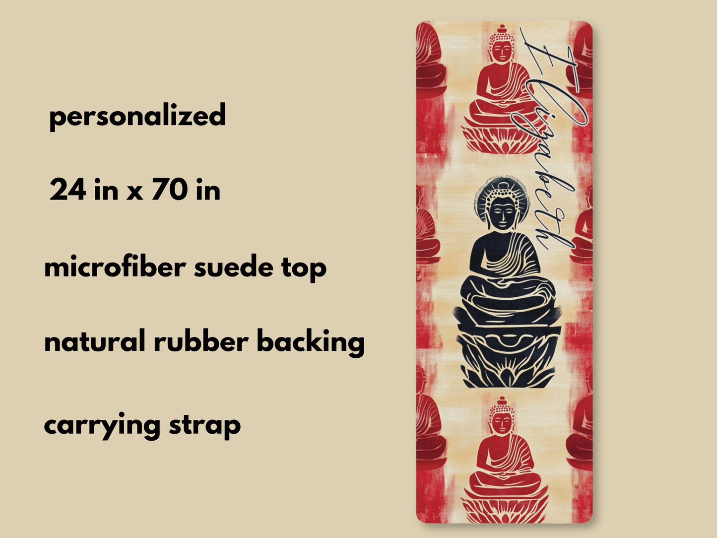 Personalized Buddha Yoga Mat: Custom Pilates Mat