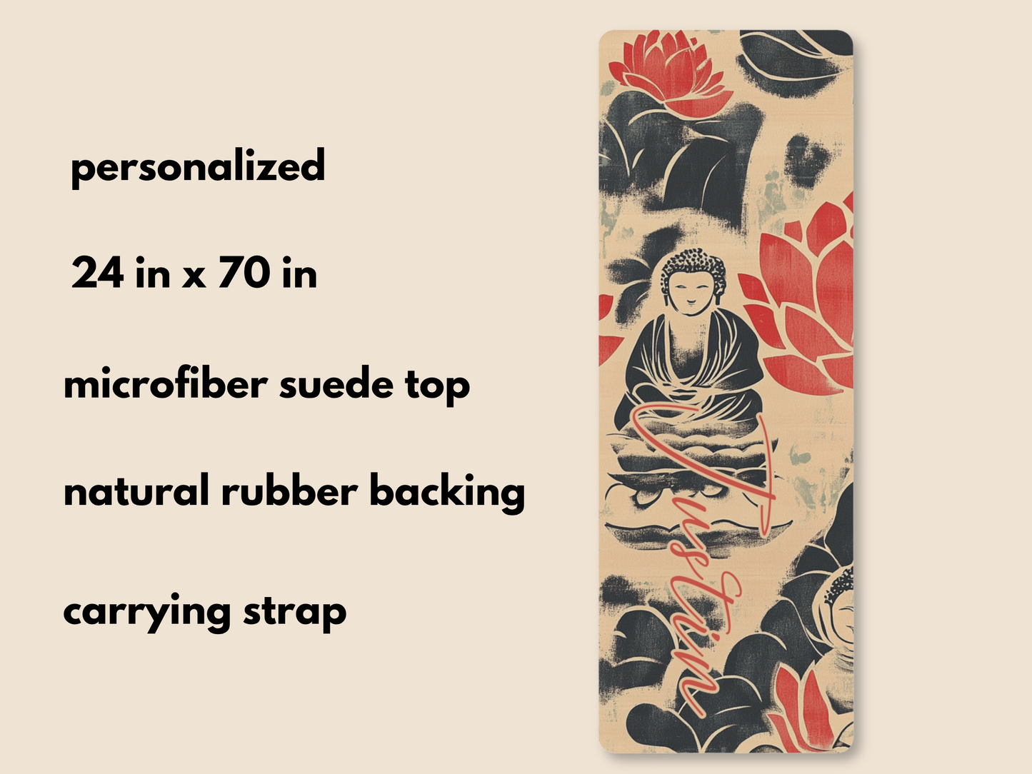 Personalized Buddha Yoga Mat: Custom Pilates Mat