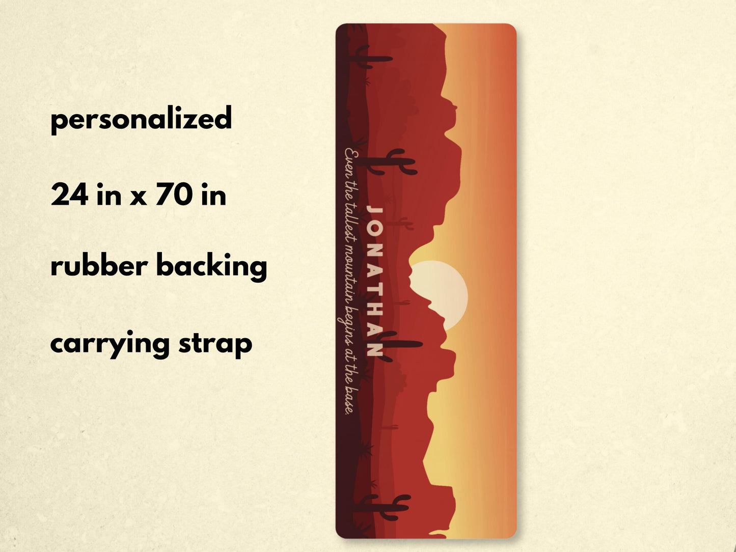 Personalized Southwest Mountain Yoga Mat: Custom Pilates Mat