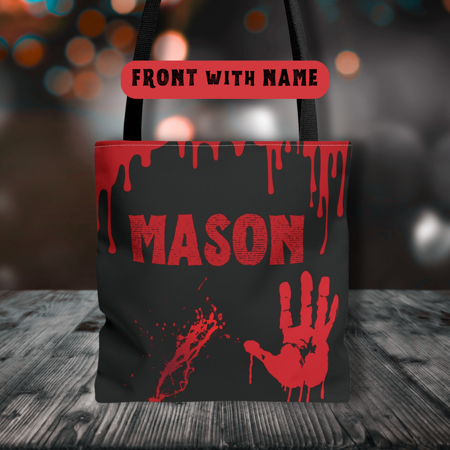 Personalized Bloody Halloween Trick or Treat Bag