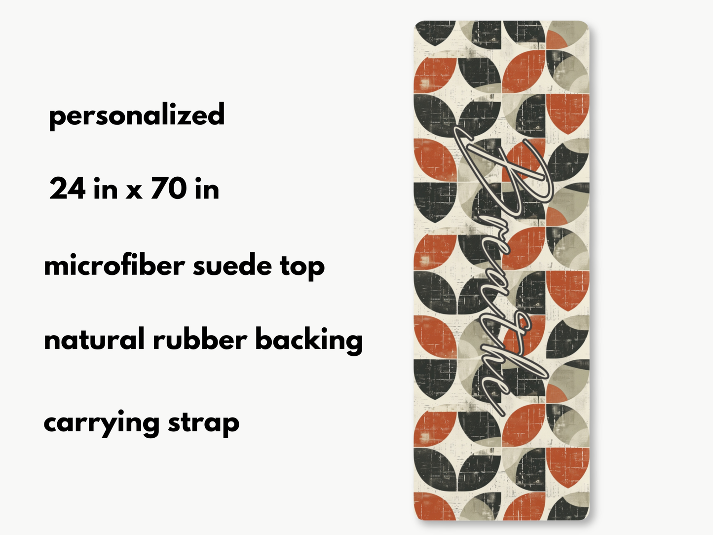 Personalized Midcentury Modern Yoga Mat: Custom Pilates Mat