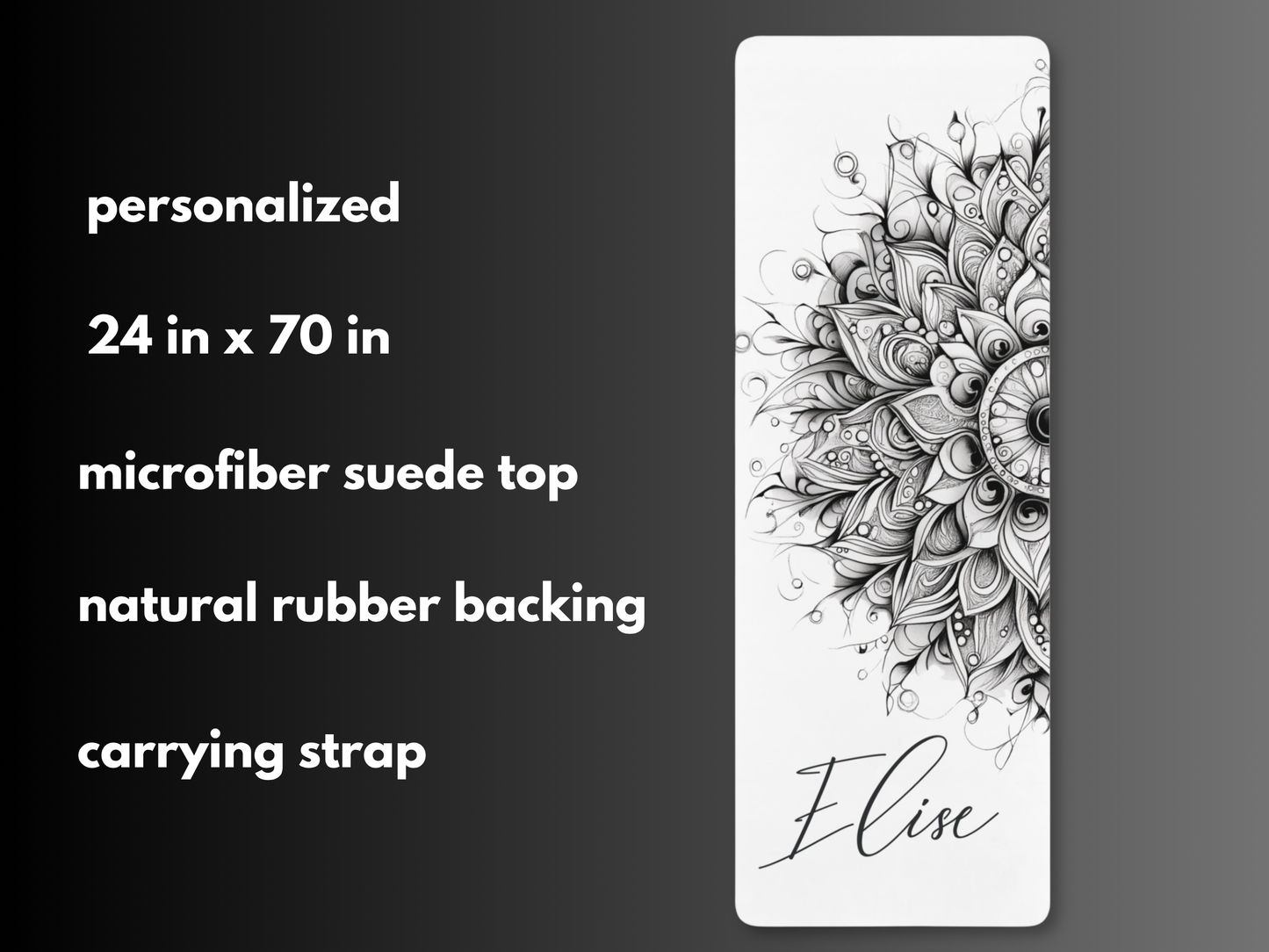 Personalized Doodle Mandala Yoga Mat: Custom Pilates Mat