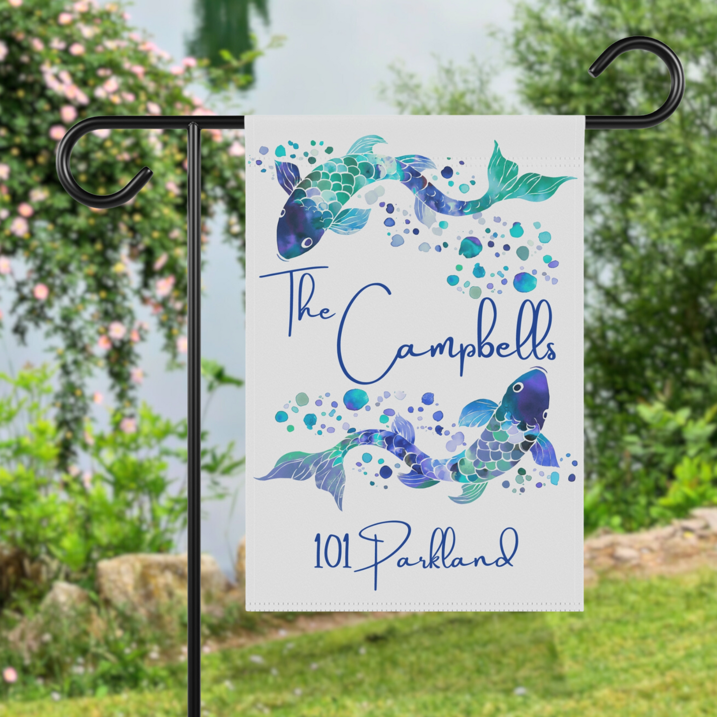 Personalized Fish Yard Flag - Stand NOT Included