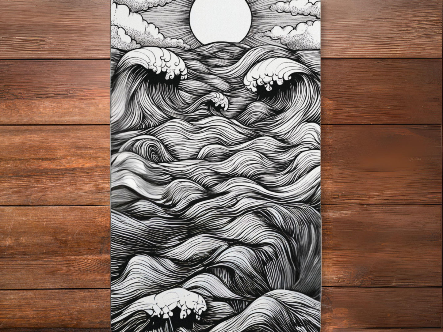 Personalized Yoga Mat: Stormy Seas Sun Design, Pilates Mat