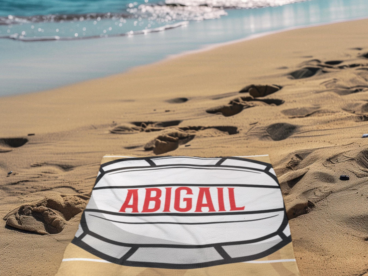 Personalized Volleyball Towel: Custom Name Beach & Pool Towel