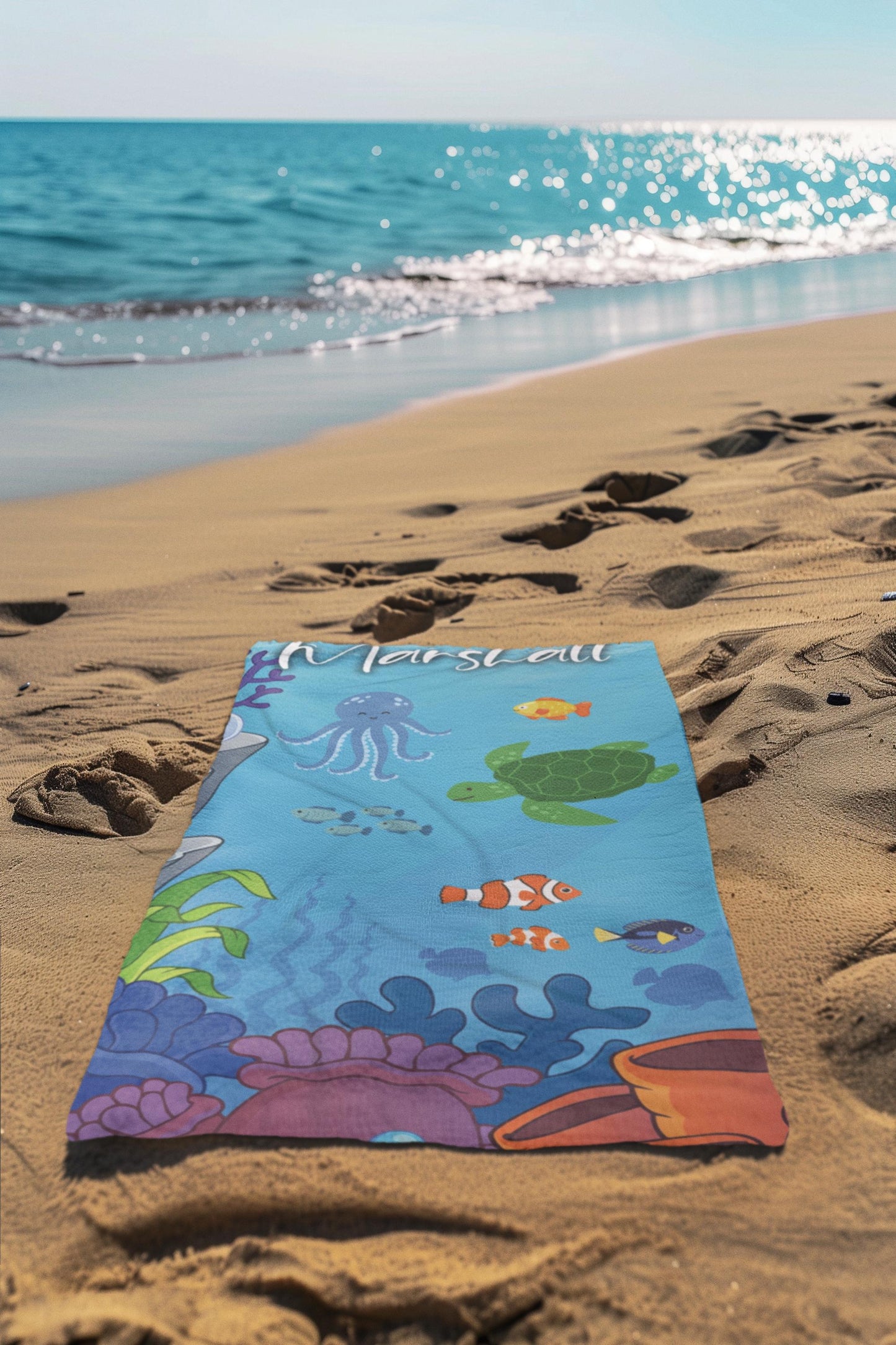 Personalized Kids Beach Towel: Under the Sea Theme