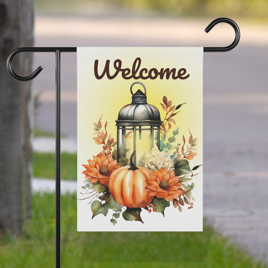 Seasonal Welcome Flag with Lantern - Stand NOT included