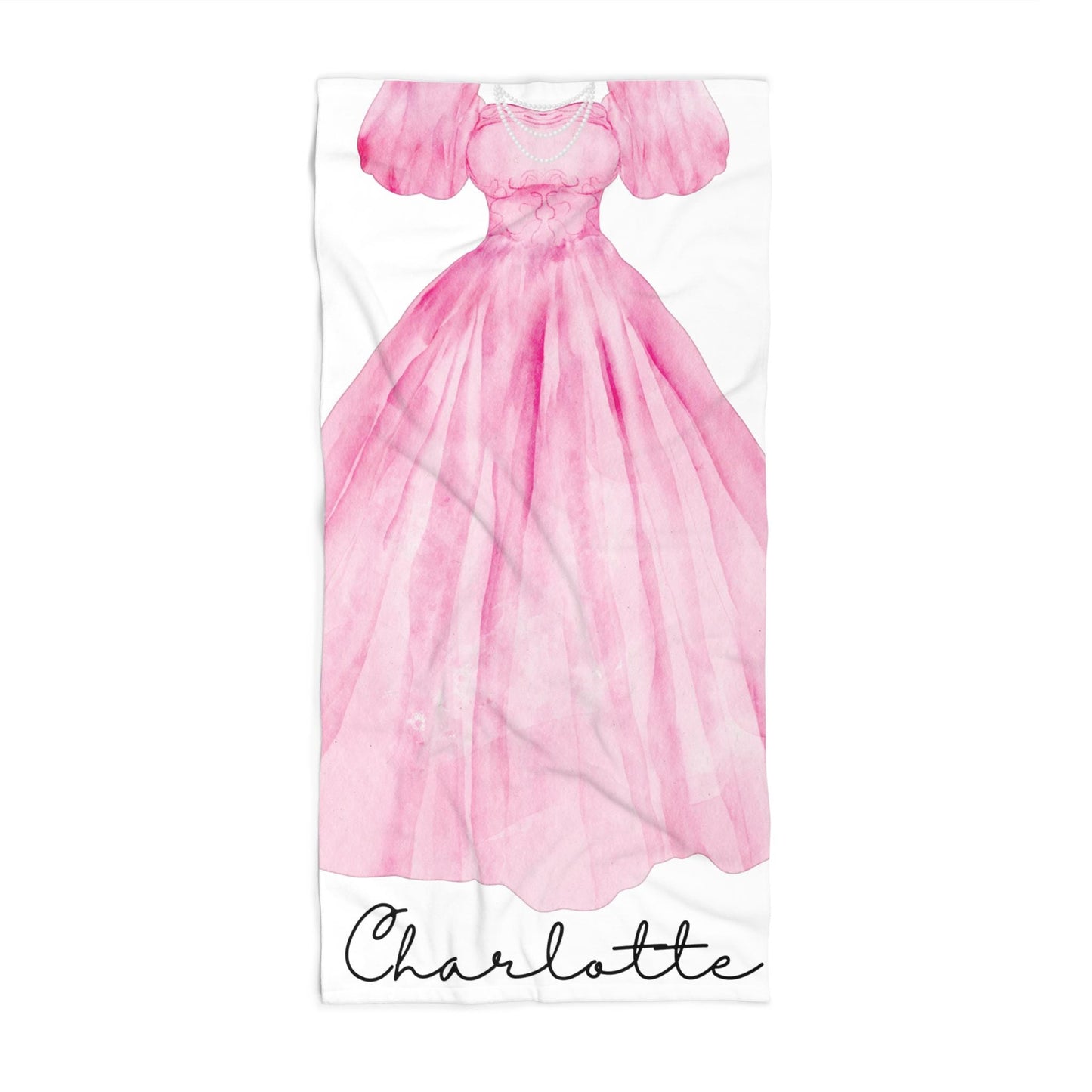 Personalized Princess Beach Towel: Custom Dress Design