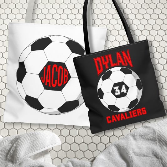 Personalized Soccer Tote Bag: Custom Name & Team Colors