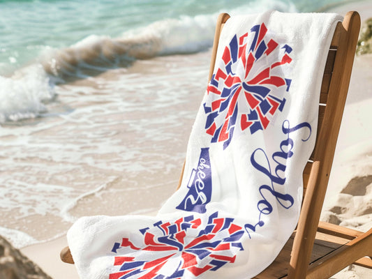Personalized Cheerleader Towel: Custom Team Colors & Name