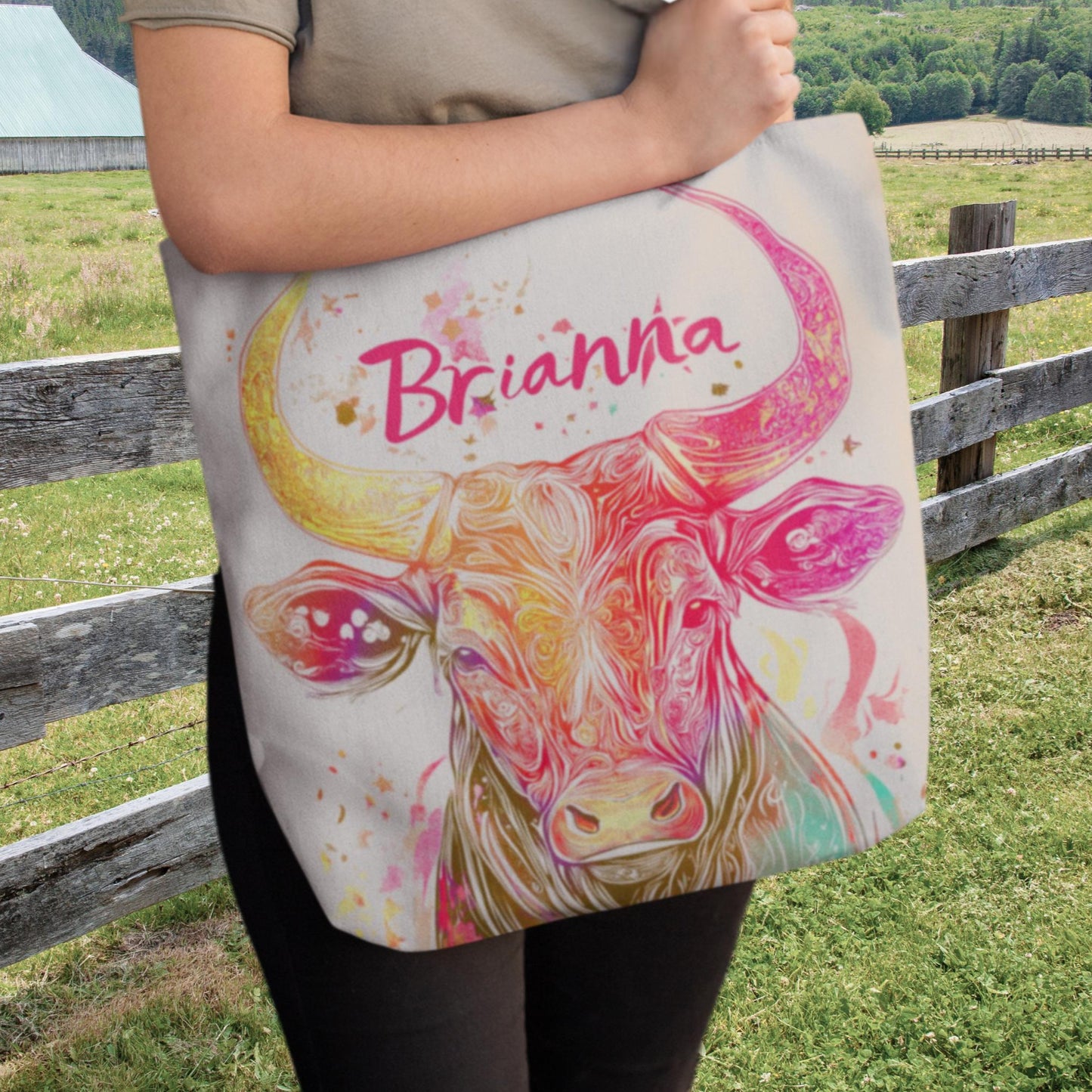 Personalized Bull Tote Bag