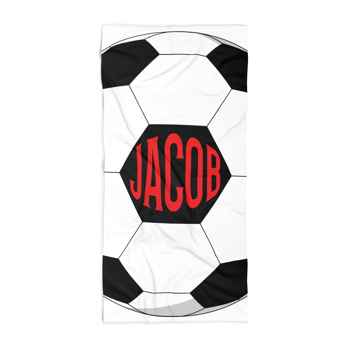 Personalized Soccer Towel: Custom Name Beach & Pool Towel