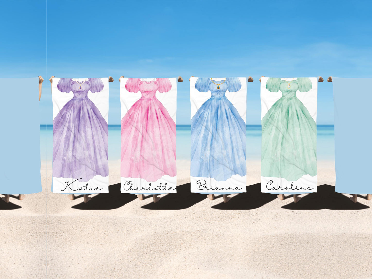 Personalized Princess Beach Towel: Custom Dress Design