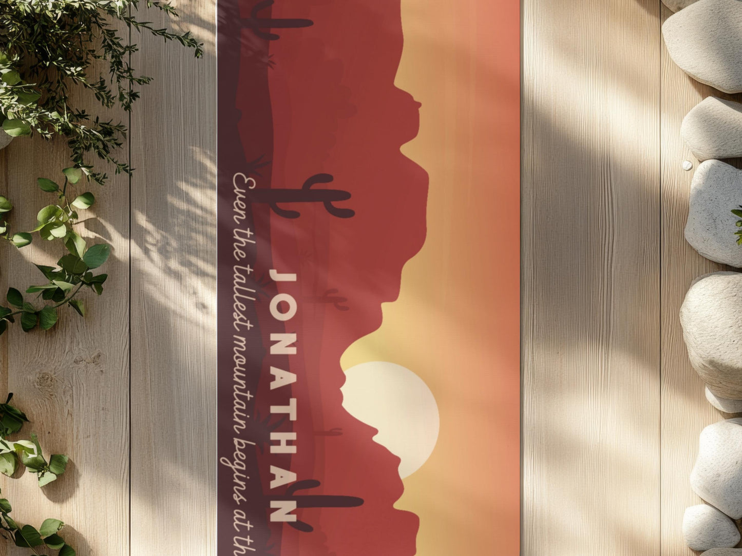 Personalized Southwest Mountain Yoga Mat: Custom Pilates Mat