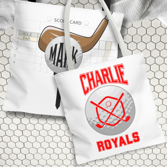 Personalized Golf Tote Bag: Custom Name & Team Colors
