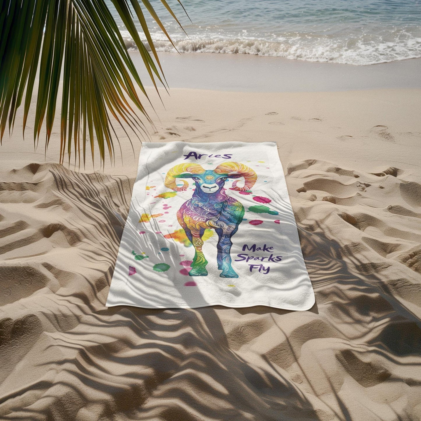 Custom Aries Beach Towel: Personalized Zodiac Gift