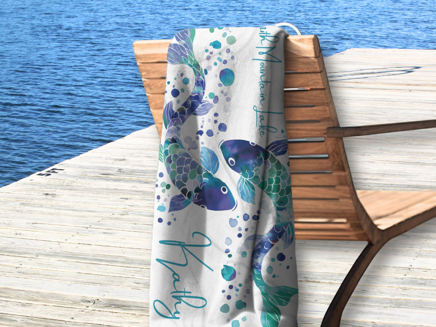 Personalized Beach Towel: Custom Pisces Fish Design