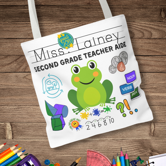 Personalized Second Grade Teacher Tote Bag