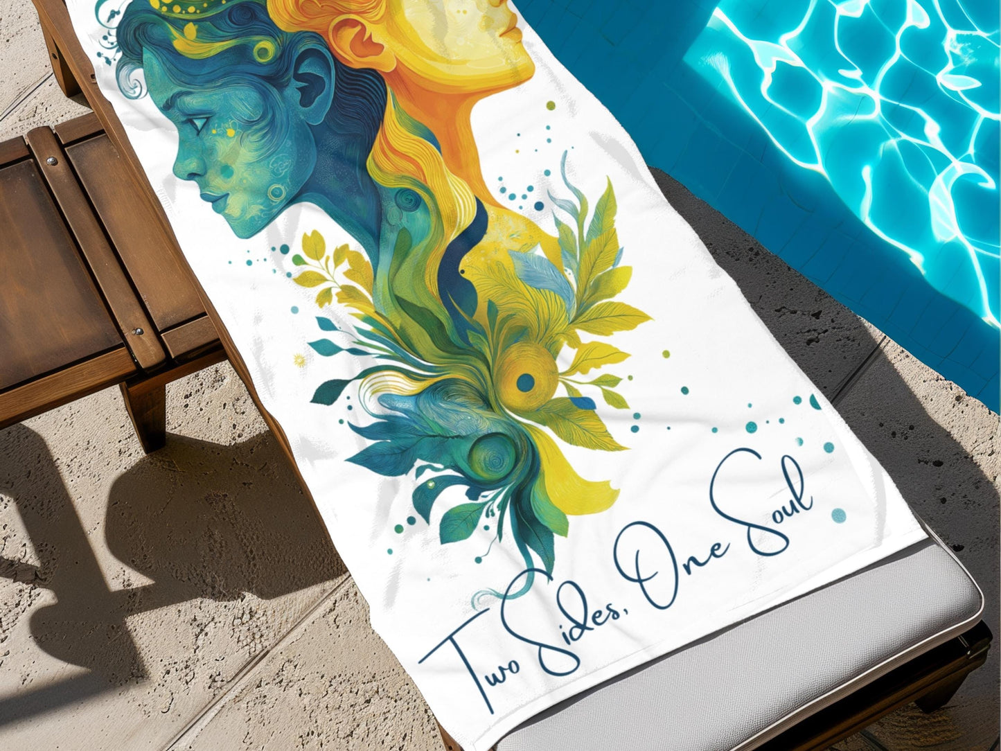 Custom Twins Beach Towel: Gemini Gift