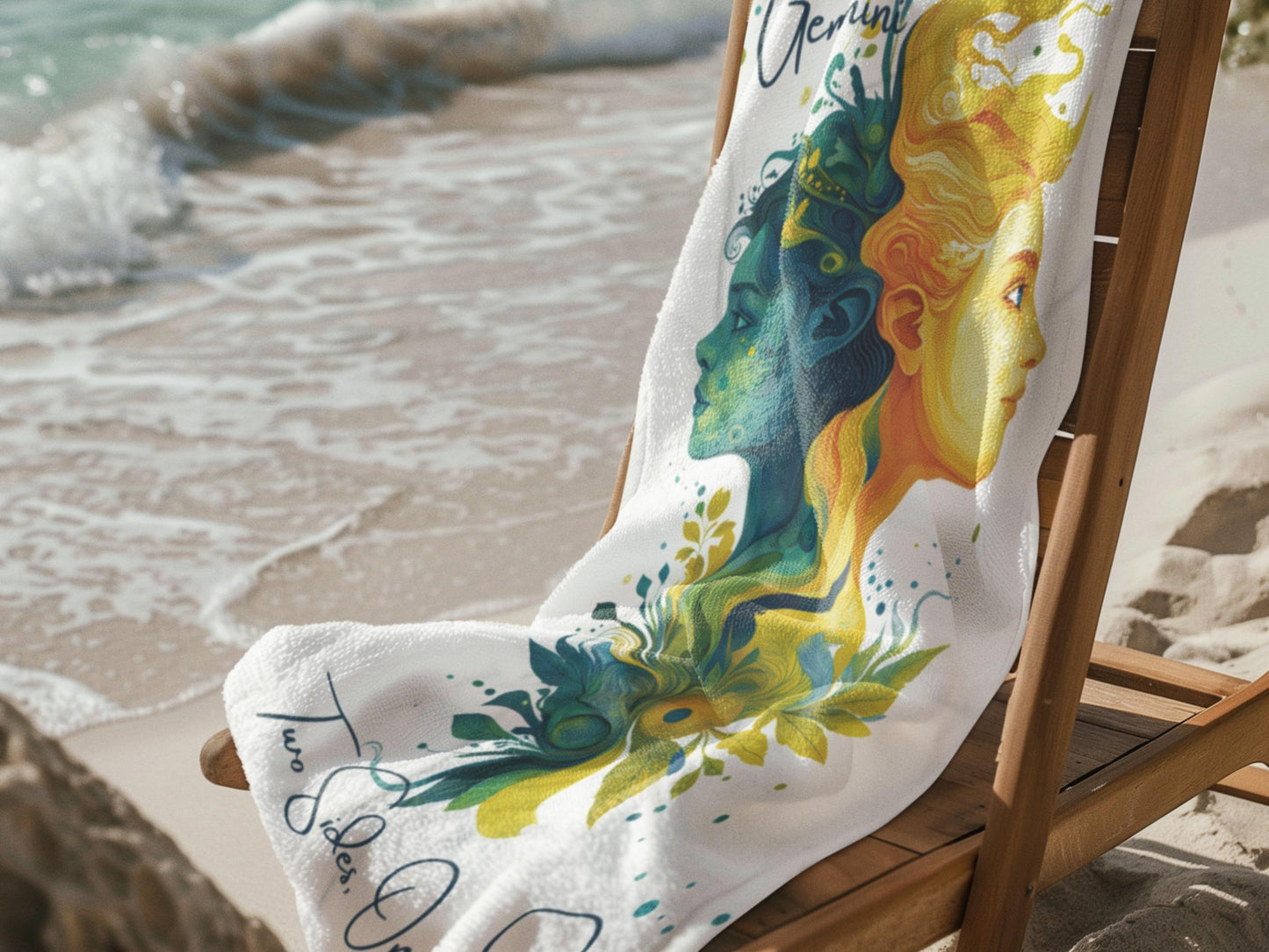 Custom Twins Beach Towel: Gemini Gift