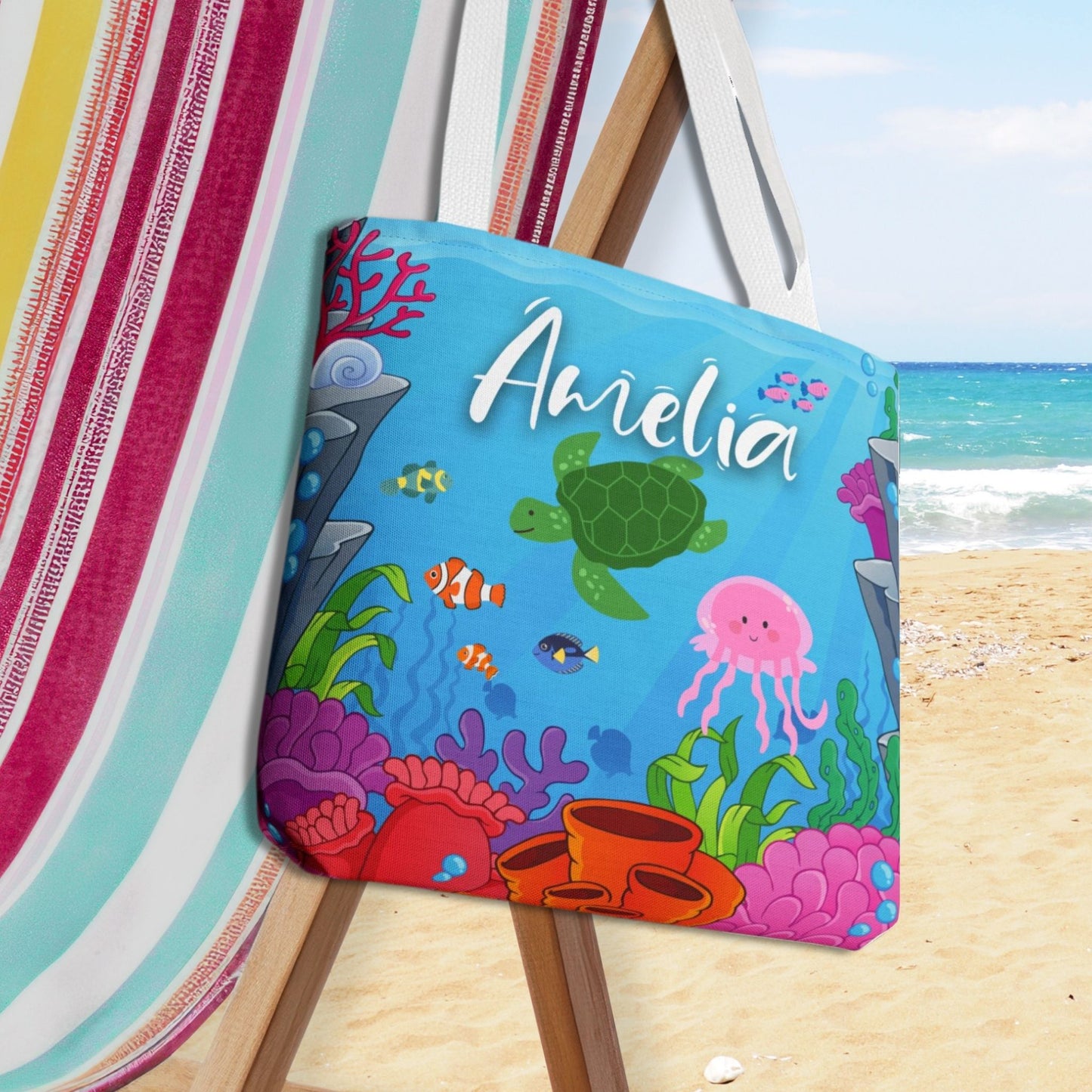 Personalized Under the Sea Theme Tote Bag