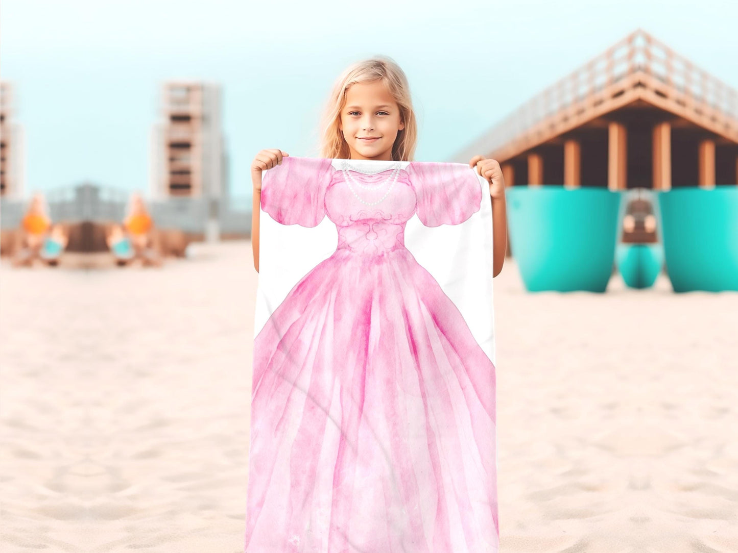 Personalized Princess Beach Towel: Custom Dress Design