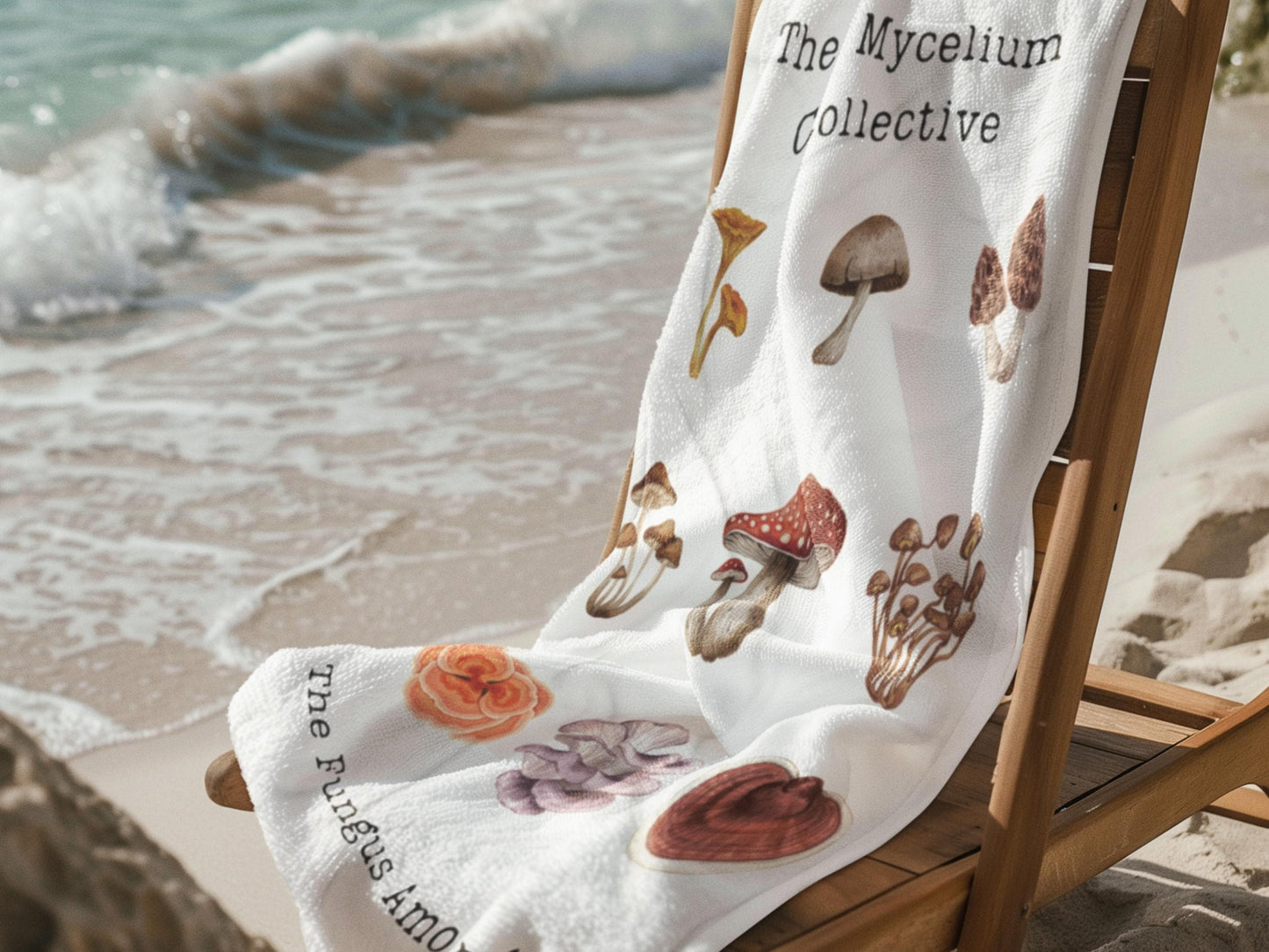 Personalized Mushroom Towel: Watercolor Fungi Design, Science Gift
