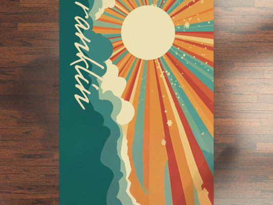 Custom Yoga Mat with Name, Pilates, Personalized Mat, Mother's Day Gift, Sun Yoga Mat