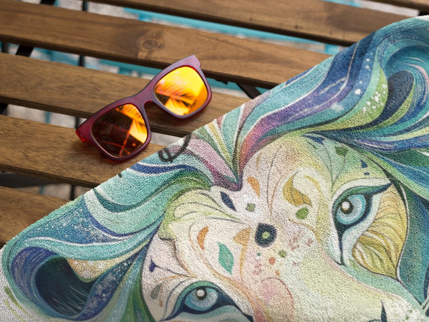Custom Lion Beach Towel: Personalized Leo Gift