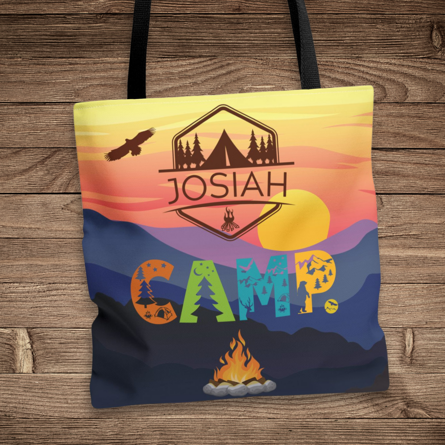 Personalized Camping Trip Tote Bag