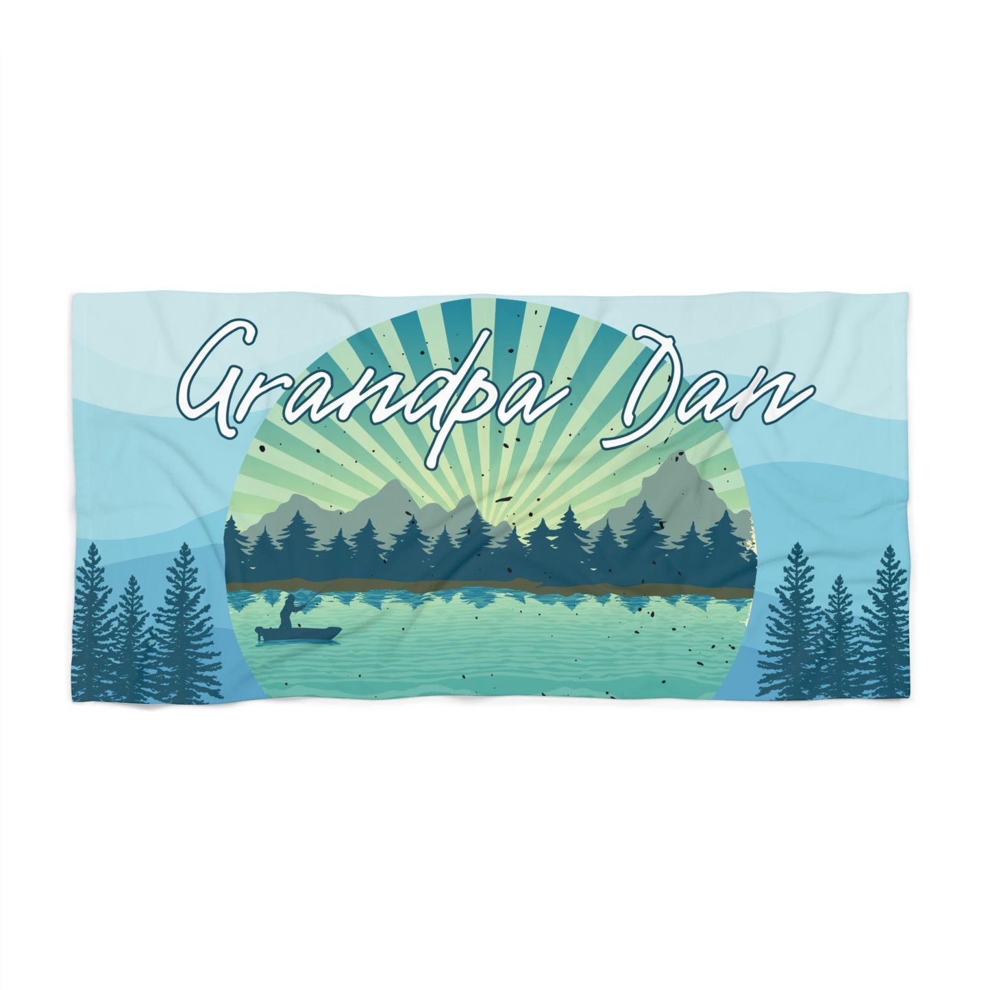 Custom Towel with Name, Father's Day Gift for Fishing Dad, Personalized Lake Lover's Gift, Fishing Towel