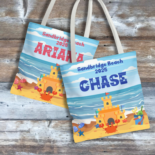 Personalized Kid's Sandcastle Beach Tote