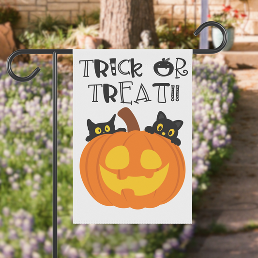 Halloween Pumpkins and Kitties Yard Flag - Stand NOT Included