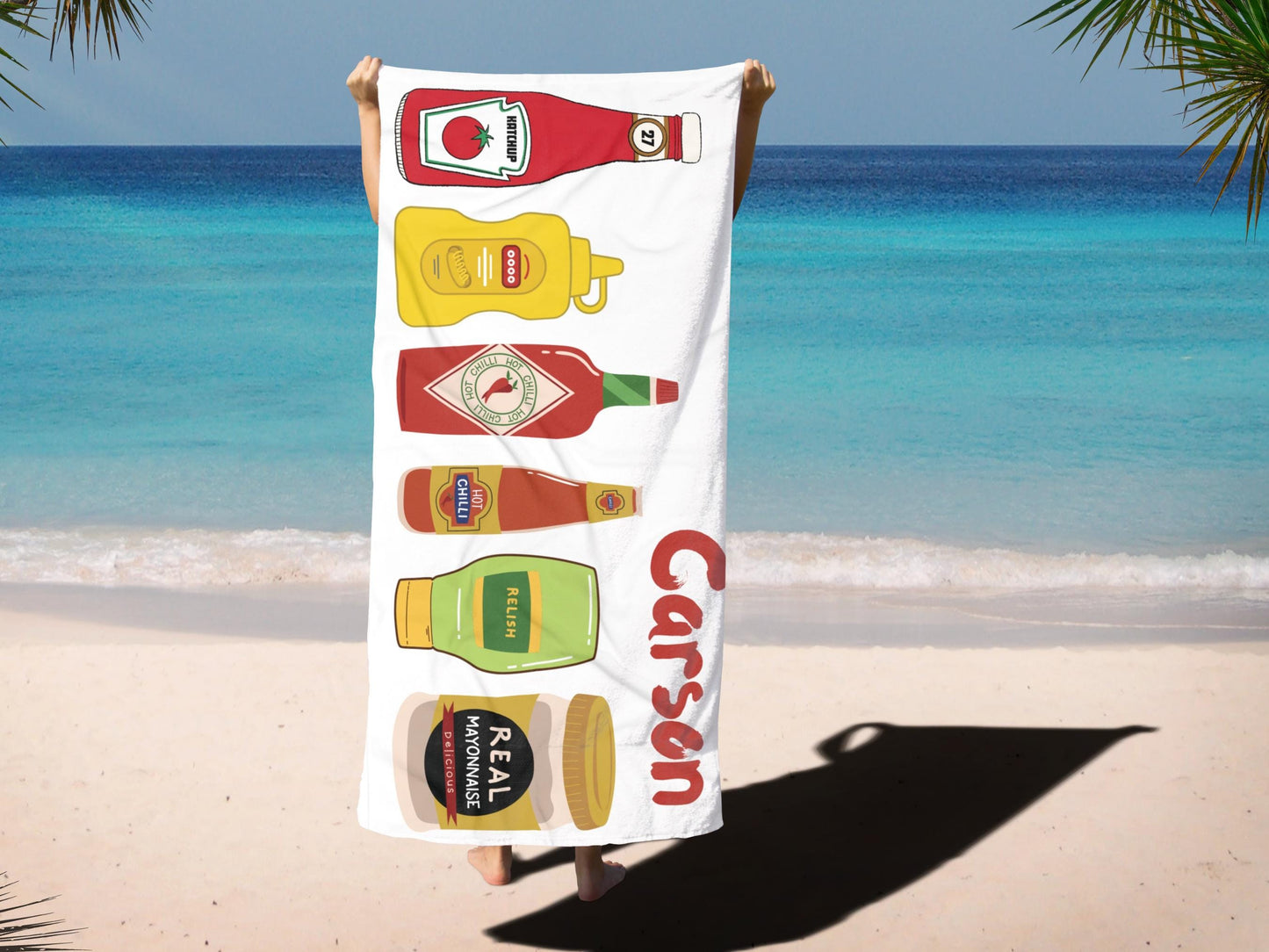 Personalized Condiment Towel: Funny Foodie Gift