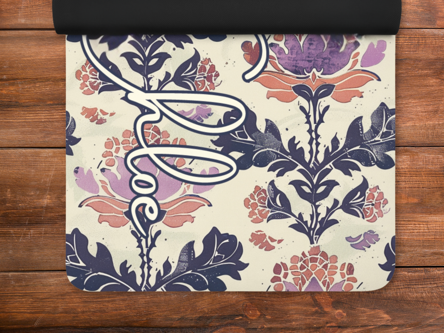 Personalized Indian Block Flower Print Yoga Mat: Custom Pilates Mat