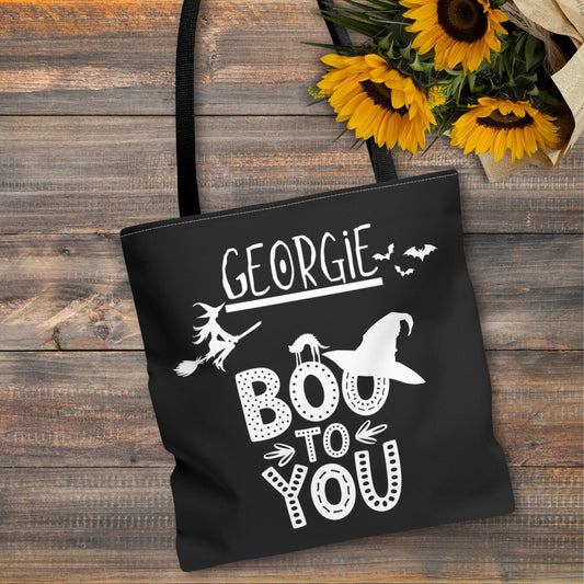 Personalized Witchy Boo To You Halloween Tote Bag